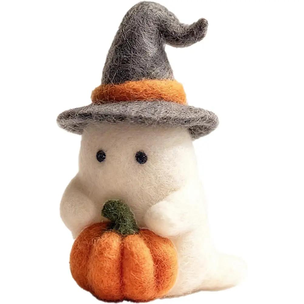New Home Decoration Handmade Knitted Witch Ghost Doll Ornament Cute Pumpkin Ghost Keychain for Bag Pendant Christmas O3B8