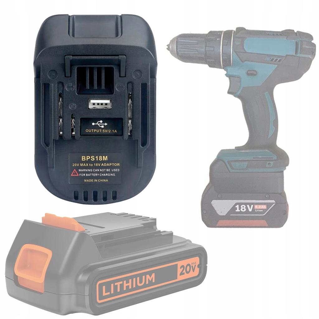 Rosfix Adapter do Akumulatorów Black&Decker/Stanley 18V do Makita 18V – Konwersja Akumulatorów | Model BPS18M | Wysoka Kompatybilność