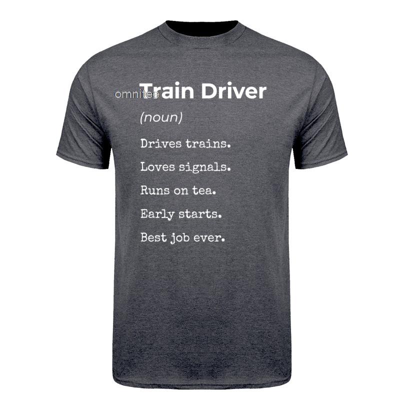 Train Driver T Shirt Tee Tops Round Neck Shortsleeve Fashion Trainspotting Locomotive Tshirt Clothing Casual Tshirts Hj122