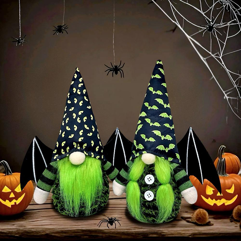 Green Bat Faceless Doll Ornament For Halloween Fashionable Festival Decoration Fireplace Mantles Decor