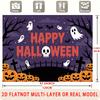 Party Backdrop Halloween Flat Spooky Gothic Skull Pumpkin Birthdays Showers Weddings Photo Booth Decor Front Door Decor