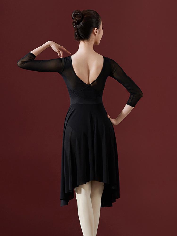 Baletní vílí splývavý trikot s bílou tylovou sukní pro dospělé na cvičení