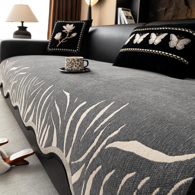 Straight row sofa cushion universal in all seasons 2025 new fixed non-slip seat cushion light luxury high-end special-shaped sofa cover