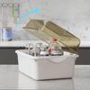 Kitchen Dish Storage Rack with Lid