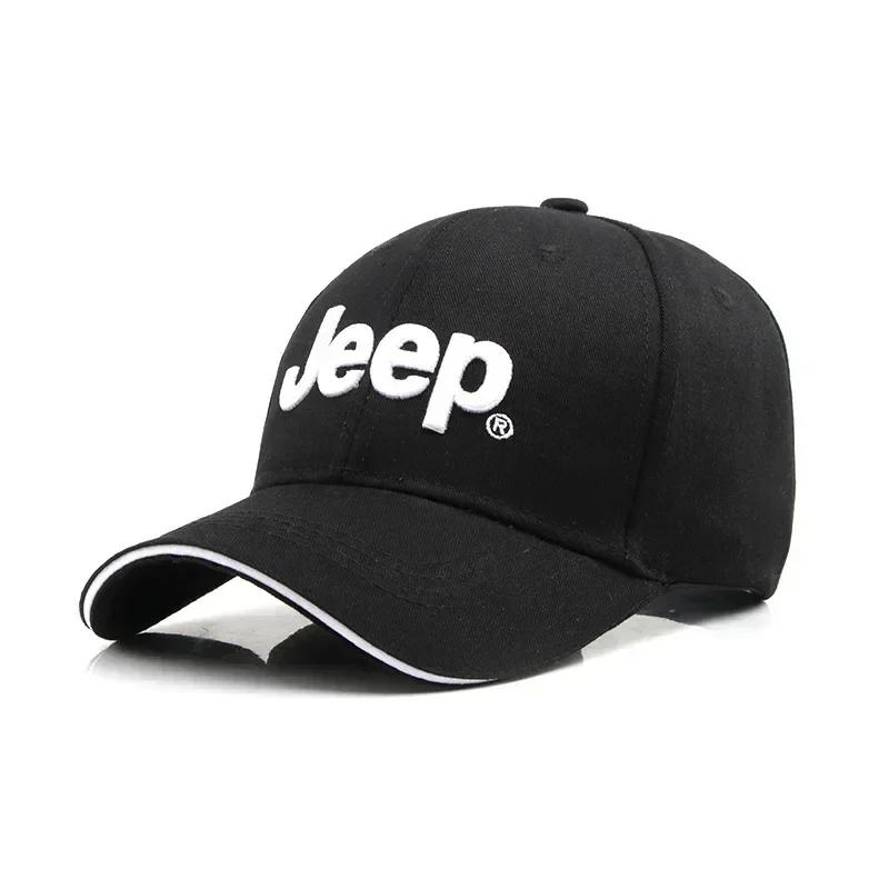 

Подстаканники Мужская бейсболка для Jeep Wrangler Cherokee Compass Grand Cherokee Patriot Солнце Головные уборы для улицы Гольф Спорт Вышивка черный белый