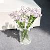 1 Set Glass Flower Bouquet with Vase Hand-Blown Mini Flower Decoration Home Living Room Handmade Simulation Floral Ornament with Stem