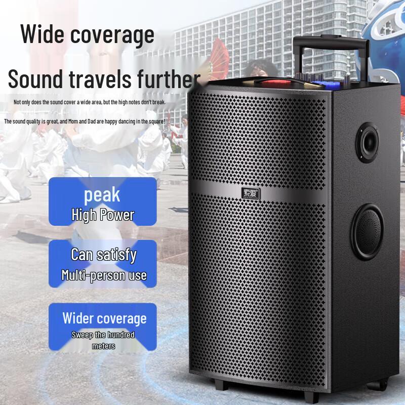 SOAIY SA-X93 12-inch Portable Bluetooth Karaoke Speaker with Dual Mics