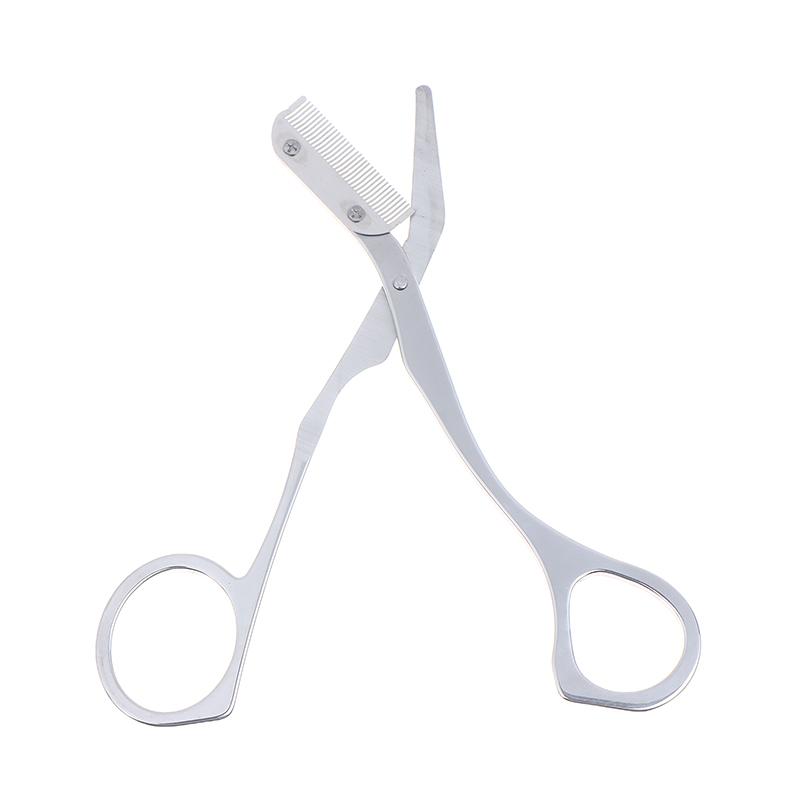 1 st Ögonbrynstrimmer med kammar Ögonbrynstrimmerkit Rostfritt stål Grooming Ögonbrynsformande saxverktyg