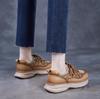 Fashion 4CM New Fashion Women Thick Bottom Casual Sneakers Lace-Up Genuine Leather Air Mesh Breathable College Style Flat Platform Shoes