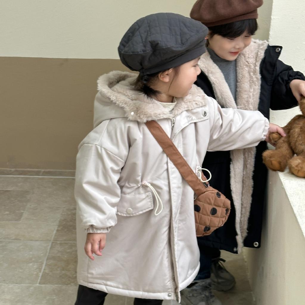 Manteaux d'hiver pour enfants à capuche, épais et chauds, doublure en fourrure, parkas coupe-vent pour tout-petits et enfants