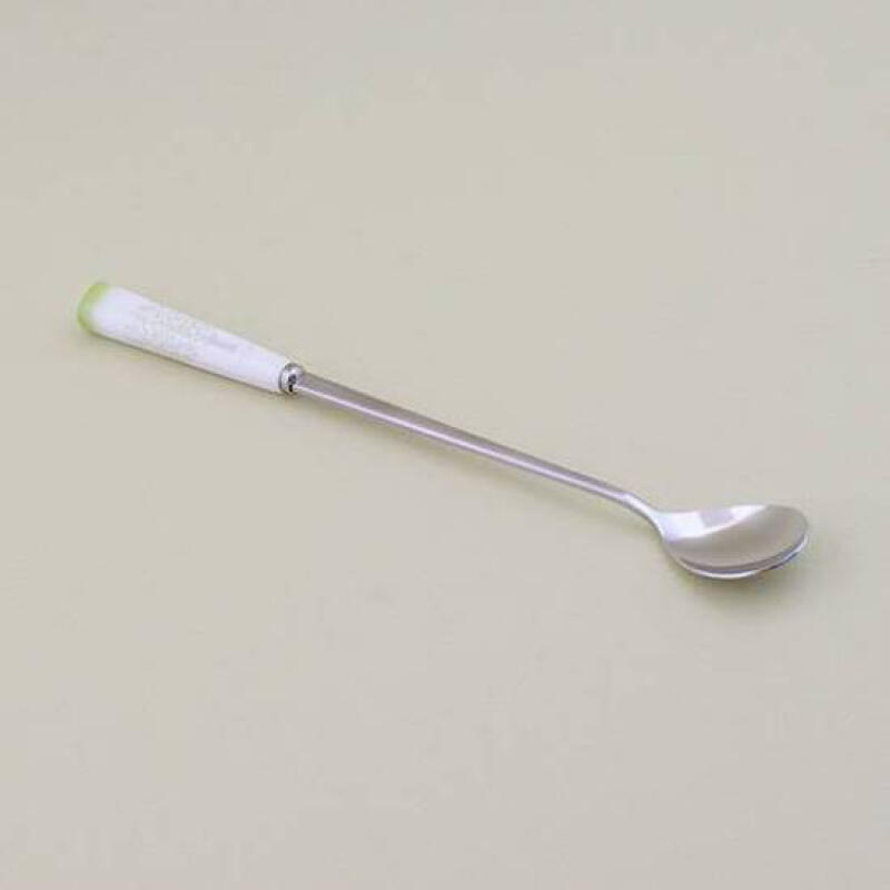Green Maple Ceramic Long Spoon