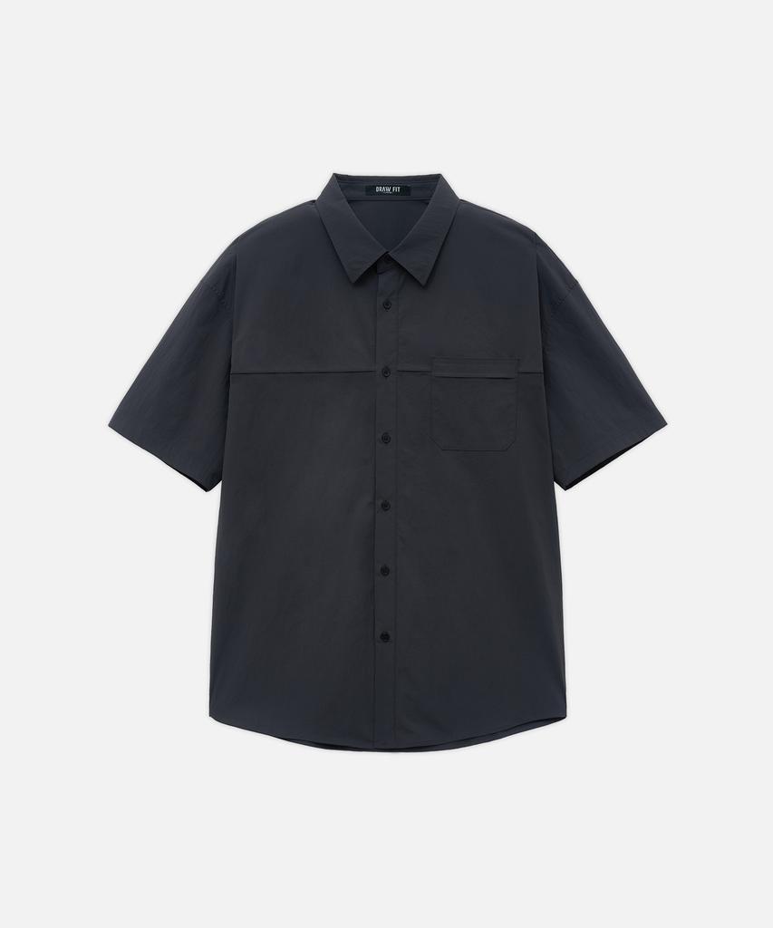 DRAW FIT Quiet Nylon Line Shirt [Charcoal]