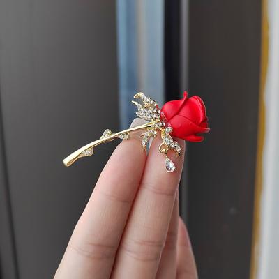 High-Grade Tulip Bridal Rose Brooch Women Niche Design Models Elegant Bridesmaid Corsages