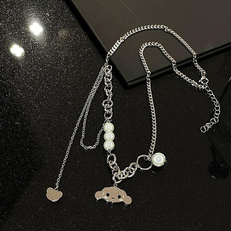 

Metal chain necklace niche design sense simple pearl zircon neck chain collarbone chain light luxury high-end atmospheric items