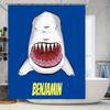 Comics Style Cartoon Shark Printed Shower Curtain Personalized for Bathroom Decoration Gift Home Decor Customizable Size Availab