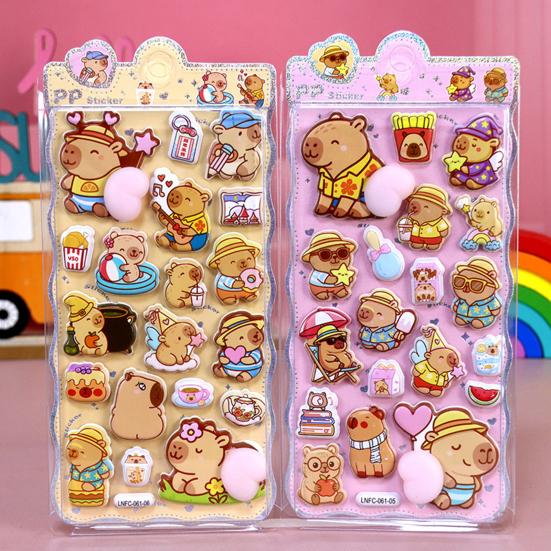 3D Puffy Stickers Panda Rabbit Bear Animal Squishy Stickers for Kids Cute Bubble Butt Stickers for Crafts Phone Case Decor