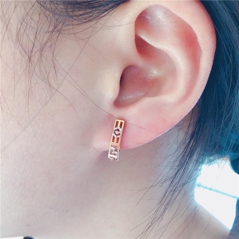 Exquisite Purple Gold Russian Fashion Hollow Earrings Purple Gold Classic Temperament Women'S 585 Rose Gold Plated Ear Buckles