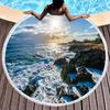 Natural Scenery Sea Rock Round Beach Towel, Ocean Theme Beach Blanket,Soft Absorbent Quick Dry Pool Towel Portable Picnic Mat