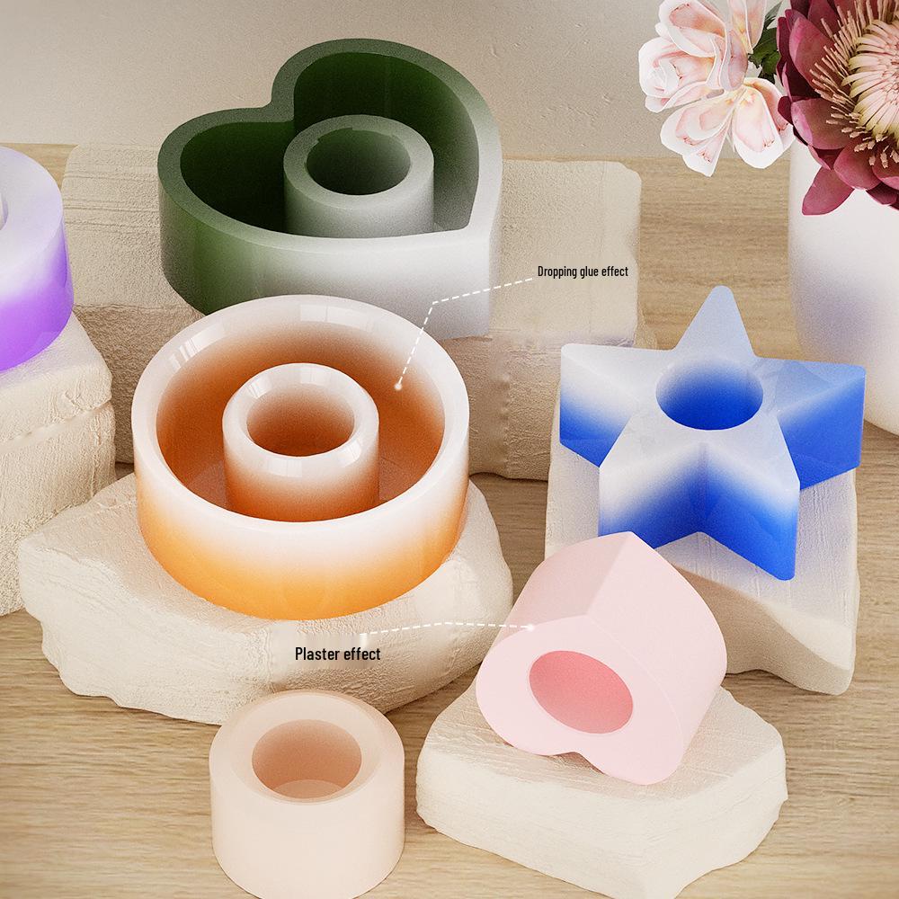 Heart-Shaped Silicone Mold for Epoxy Resin Aroma Candle Holder