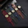 Jewelry From Europe And America Retro And Worn-out Woven Cowhide Bracelet Watch Wide Leather Punk Men's Watch Bracelet