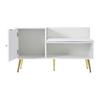 Shoe Cabinet with Storage Space, Padded Bench And Backrest, Shoe Shelf with Metal Handles And Solid Legs