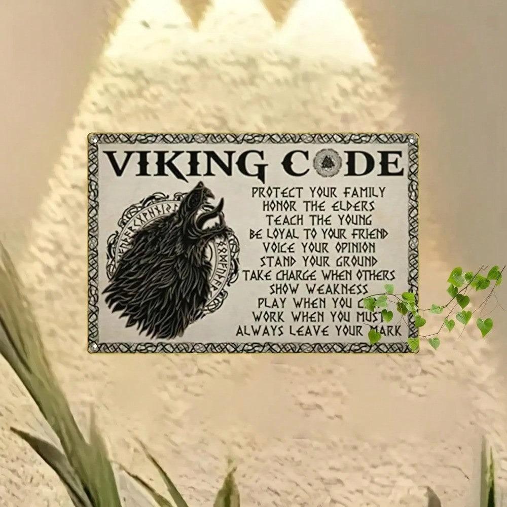 Viking Metal Wall Art Tin Sign 8x12 Inch Aluminum Rustic Pub Decor Garage Man Cave