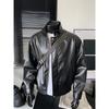 2026 Spring Men Retro Hong Kong Style Black Pu Jackets Men Short Biker Leather Jacket Men's Loose Fashion Outerwear Male Coats