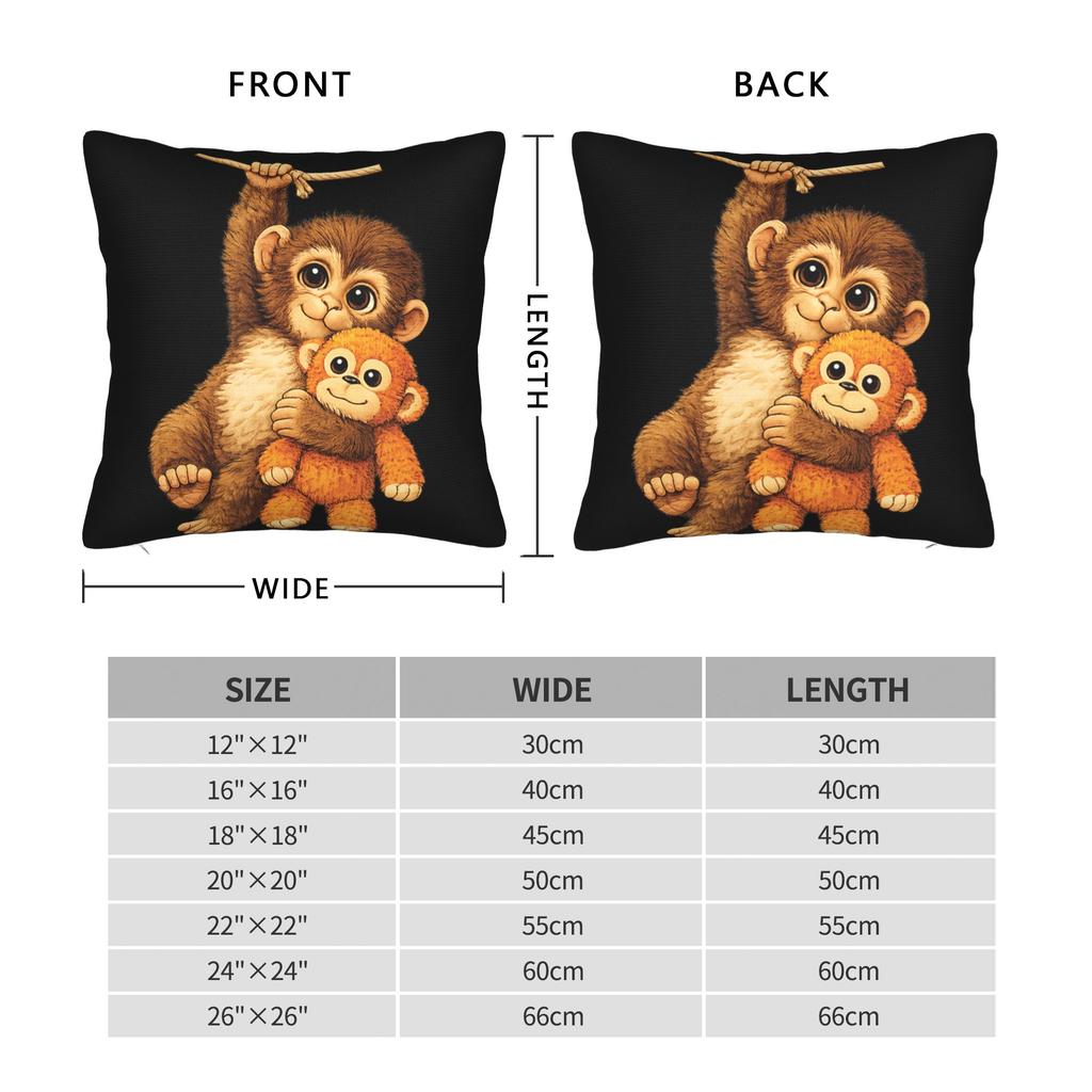 Pillow Cover Cute Monkey Punch Stuffed Buddy Plush Hugging Monkey Punch Novelty Pillow Case For Sofa Car Home Decor Pillowcases