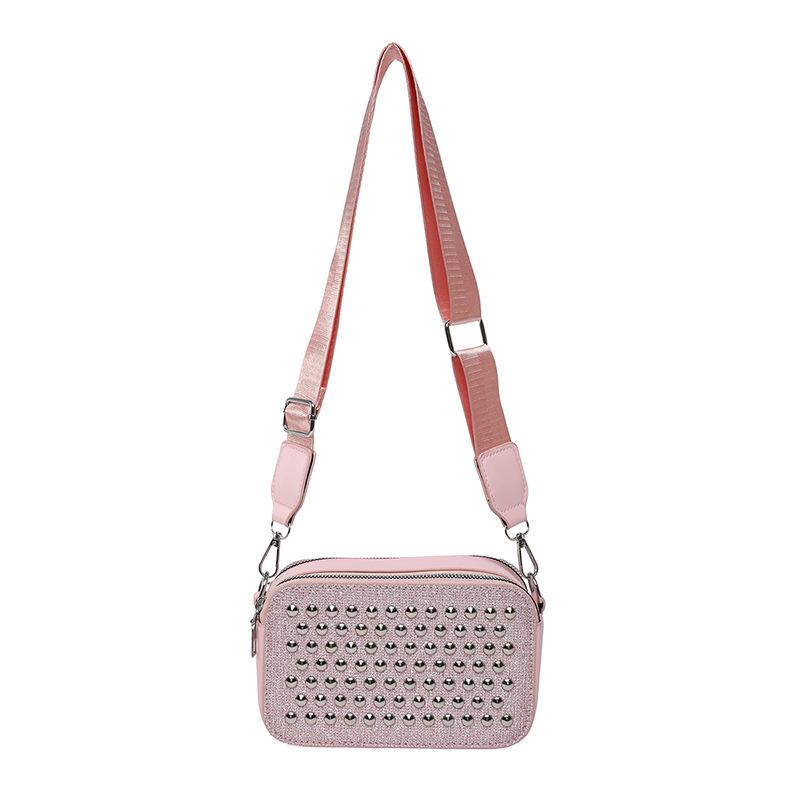 Diamond-encrusted Texture and Fashionable Temperament 2025 New Large-capacity Casual Broadband Single Shoulder Crossbody Small Square Bag Women
