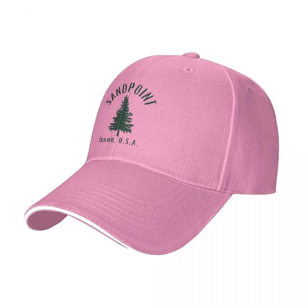 Minimalist Sandpoint Idaho Deep Green Primitive Stark Pine Tree Baseball Cap Sunhat Unisex Caps Womens
