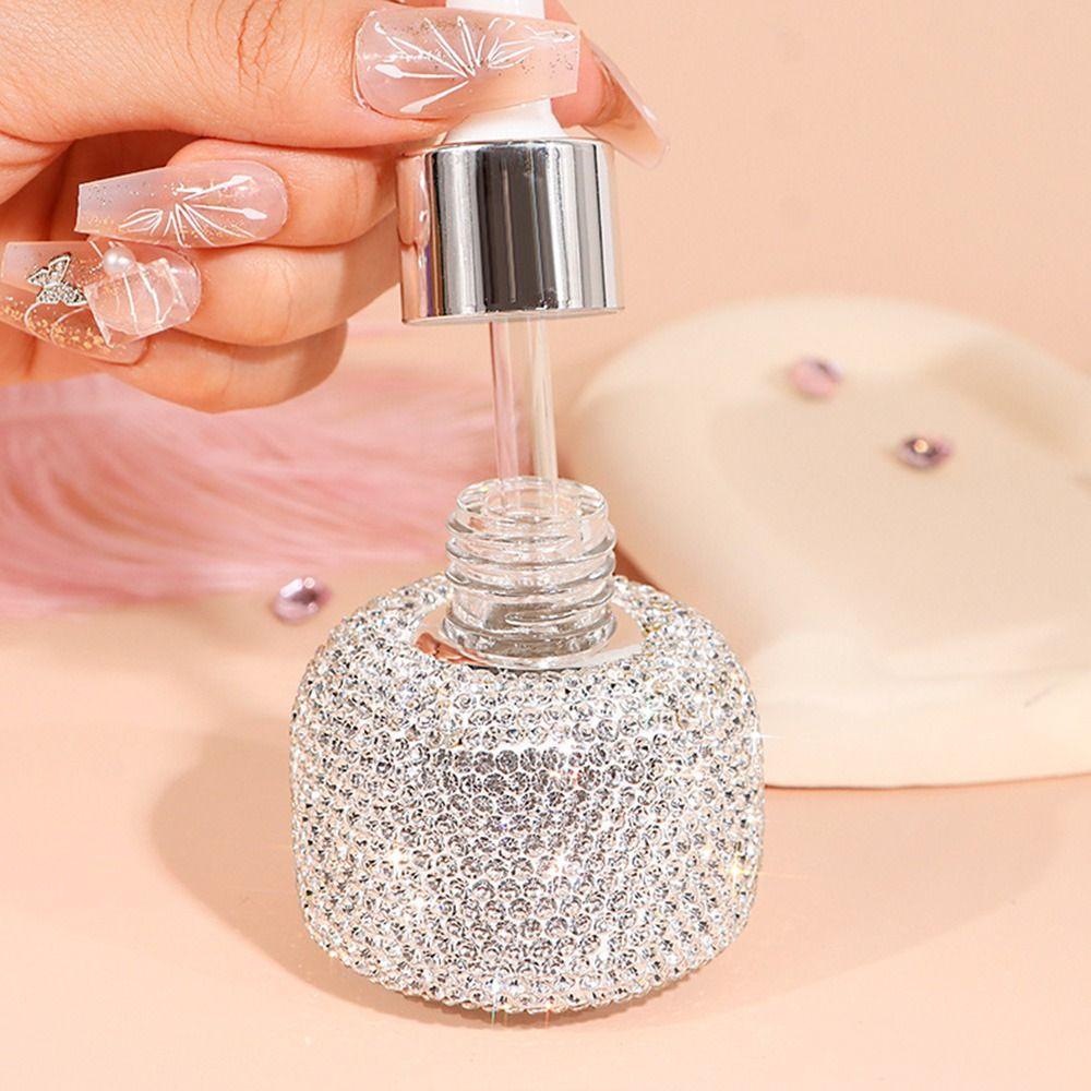 Leakproof Glass Dropper Bottles Rhinestone Inlaid Perfume Container Travel