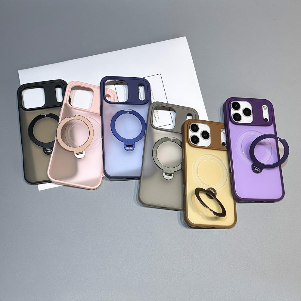 Rotating Bracket Phone Case For Iphone 16 17 Pro Max MagSafe Magnetic PC Hard Shell Protective For Iphone Air Acrylic Back Cover