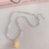 Unique Rainbow Bead Neckchains Adjustable Duck Pendant Choker Ornaments