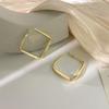 Dumb gold square earrings 1111 new European and American exaggerated stud earrings, high-end sense simple and versatile temperament large earrings