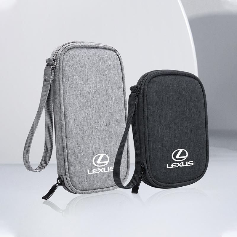 Car Emblem Portable Handbag Organizer Bag For Lexus Fsport RX330 IS250 Ct200h GX Car Interior Accessories Storage Bag Keychain