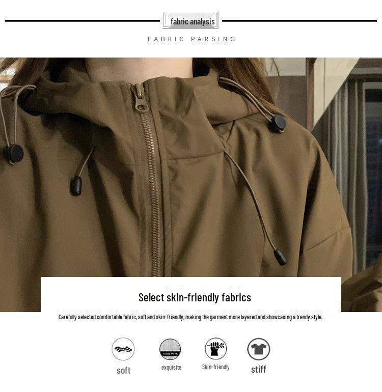 Girls' American-Style Sporty Mountaineering Jacket - Versatile, Loose Fit for Spring and Autumn