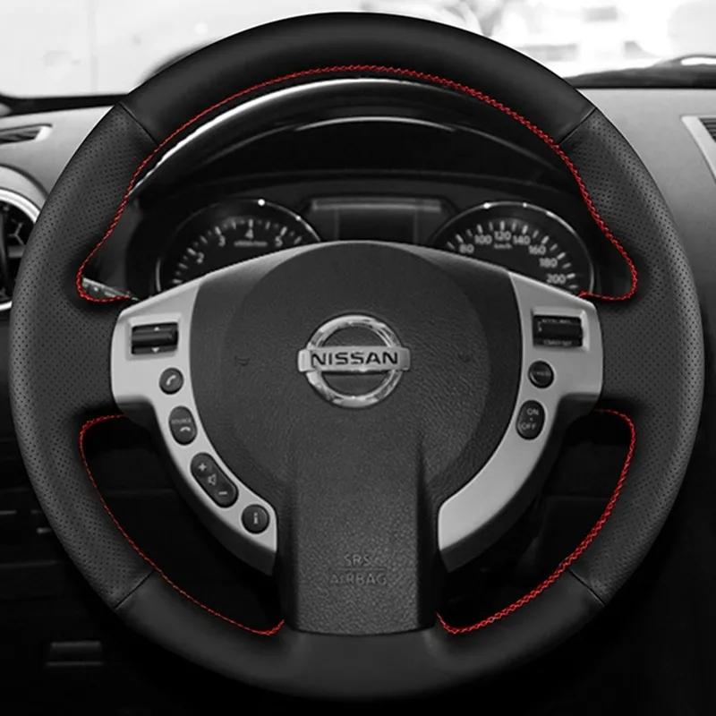 Car Steering Wheel Cover Hand-Stitche Black