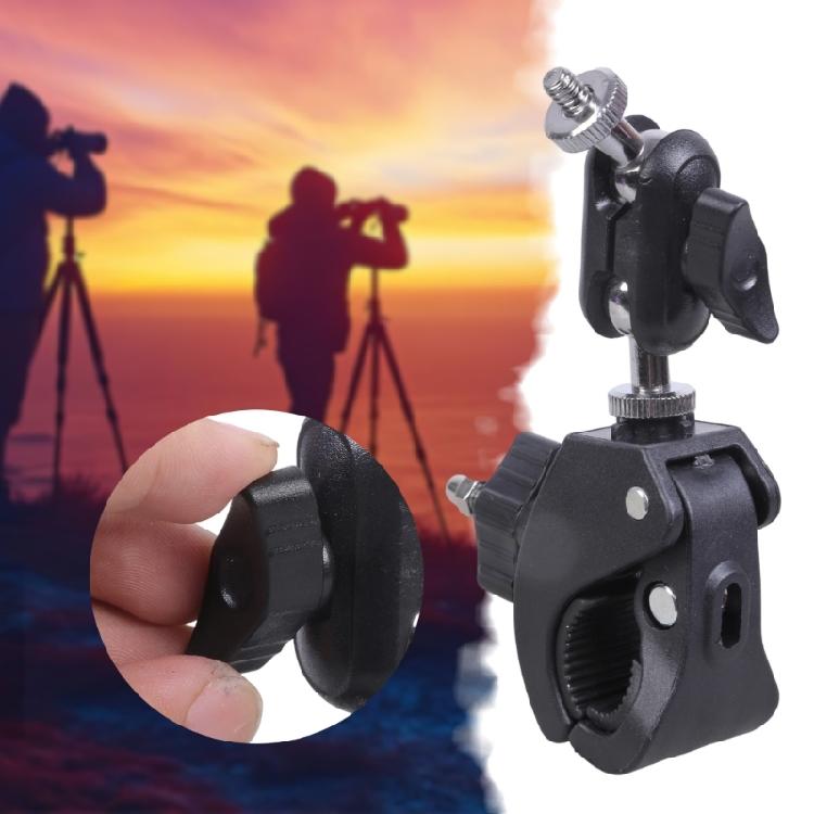 MultiFunctional Camera Clamp Mount With Adjustable Angles For DSLR Camcorder Studio Photography for 1.6-6cm Handlebar