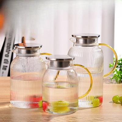 Large-capacity Vertical Pattern Cold Kettle Household Cold-resistant and Heat-resistant Cold Kettle Stainless Steel Cover Water-filled Pot