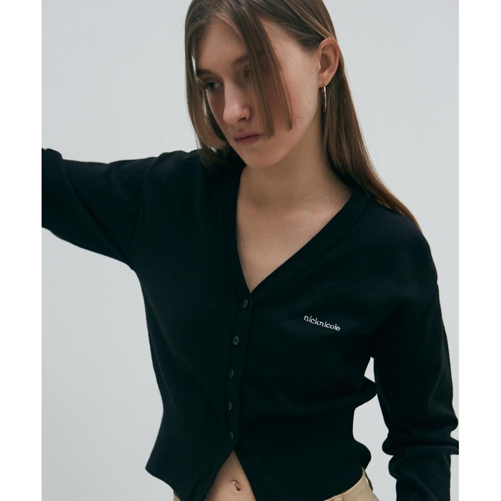

NICKNICOLE ESSENTIAL BASIC LOGO CARDIGANBLACK