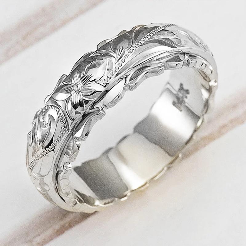 Copper Electroplated Rose Flower Ring - European & American Wedding Anniversary Gift for Women