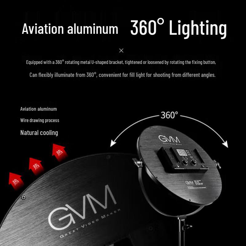 GVM 60W Professional Bi-color LED Ring Light Kit