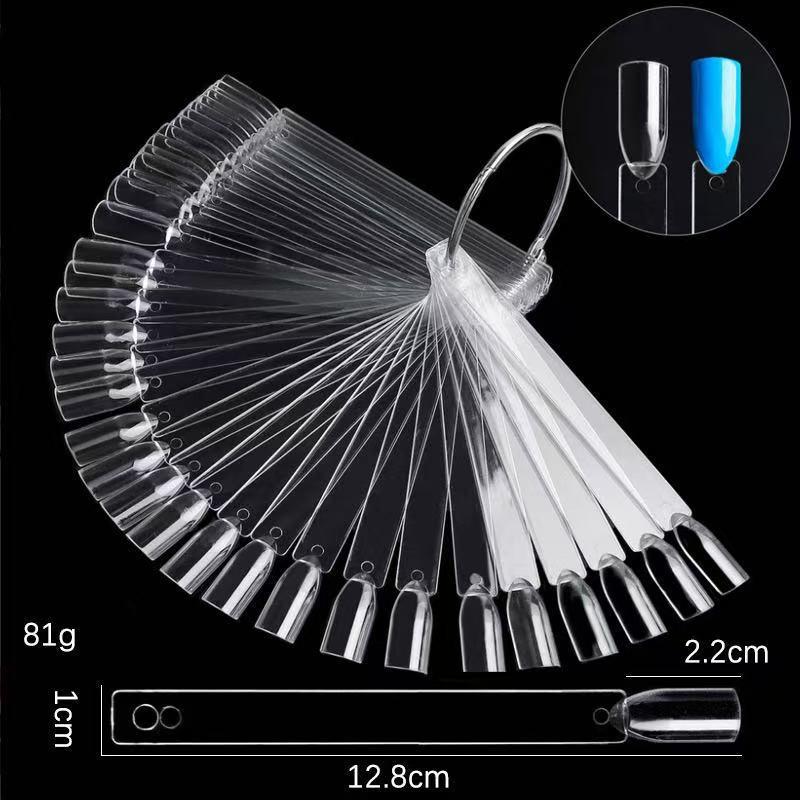 Fan-Shaped Nail Art Practice Display - 50 Piece Gel Polish Color Card Set