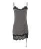 Peullijeunopallou Pia Lace Slip Mini Dress (Vintage Gray)