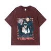 275 GSM Washed T-shirts 100% Cotton Jujutsu Kaisen V40 Print Unisex Heavy Cotton T Shirt