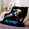 Custom Name Hockey Theme Printed Blanket - Perfect for Couch, Bed, Travel & Outdoor Use | Machine Washable, Cozy & Durable.