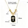 White Black Red Enamel Art Cross Zirconia Pendant Necklace: New Fashion for Women Party Pearl Chain Choker Religious Prayer Gift