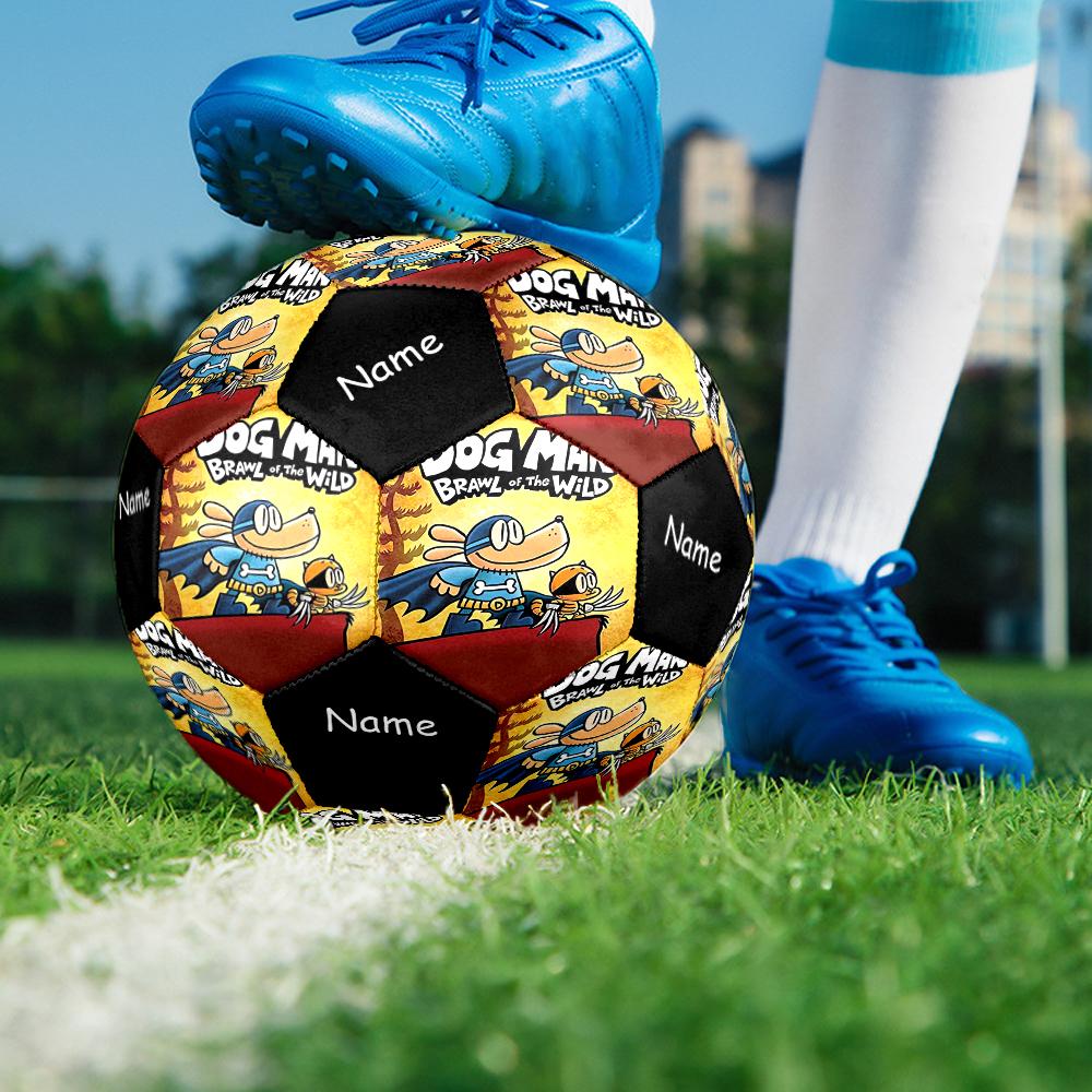 Custom Name Dog Man Theme Size 5 Soccer Ball, Suitable for Both Indoor and Outdoor Matches, a Gift Suitable for Everyone.