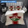 3PCS Soccer Club Emblem Design Printed Soft Bedding Set,Including 1pc Duvet Cover And 2pcs Pillowcases Perfect for Bedroom, Dormitory, Fan Gift