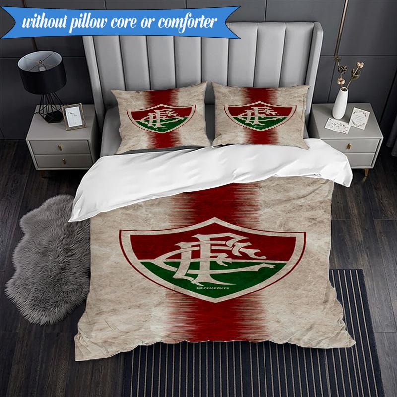 3PCS Soccer Club Emblem Design Printed Soft Bedding Set,Including 1pc Duvet Cover And 2pcs Pillowcases Perfect for Bedroom, Dormitory, Fan Gift